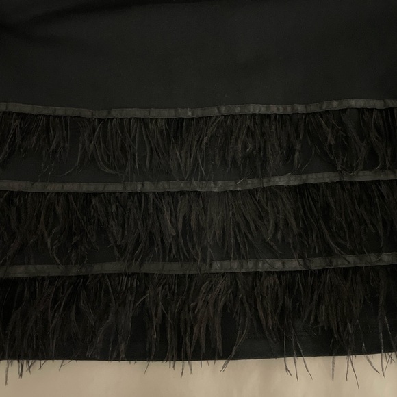 Imperial Mini Dress Long Sleeve Feather trim Black Size Small T-Shirt Italy - Picture 6 of 13